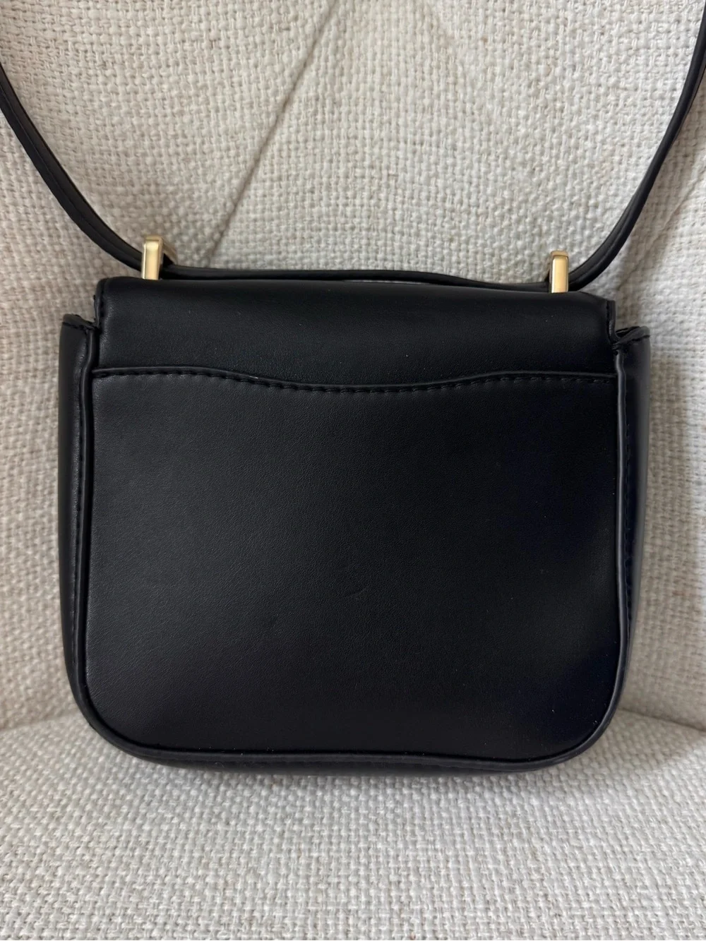 Target Classic Black Mini Crossbody Bag with Gold Hardware and Amber Accent